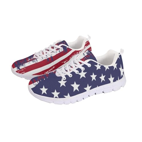 Image of Jeiento American Flag Shoes Men's Fashion Sneaker Sports Running Shoes Causal Travel Walking Flat Shoe Breathable