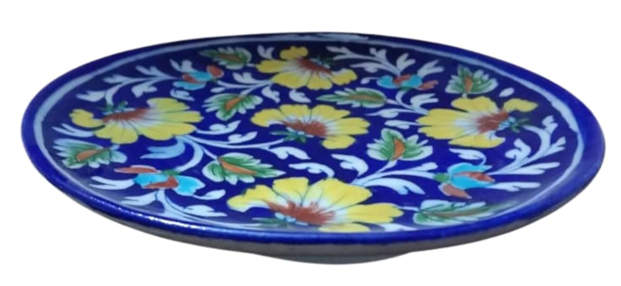 Blue Pottery Ceramic Multi-Color Decorative Serving Plate Set