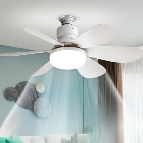 Ventilador de Teto com Lâmpada. Encaixe E27 Led. Potência 40W. Silencioso e Inteligente com Controle