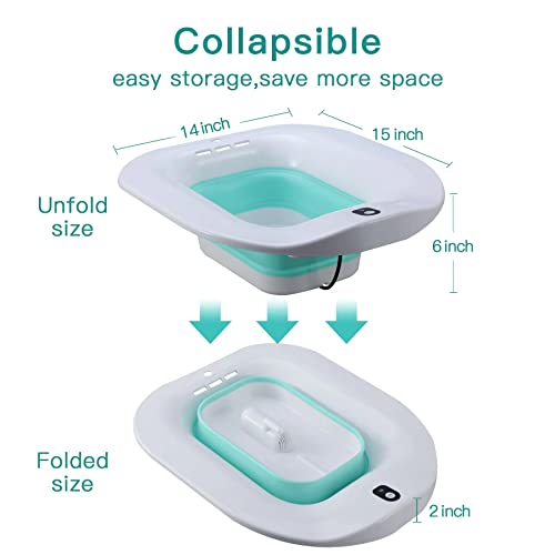 Irwpitw Sitz Bath For Hemorrhoids, Foldable Electric Sitz Bath For Toilet Seat, Sitz Bath For Postpartum Care, Sits Bath Toilet Basin For Women And Men, Sitz Bath Salt Soak Tub, Butt Bath Bowl, Green #TOP3