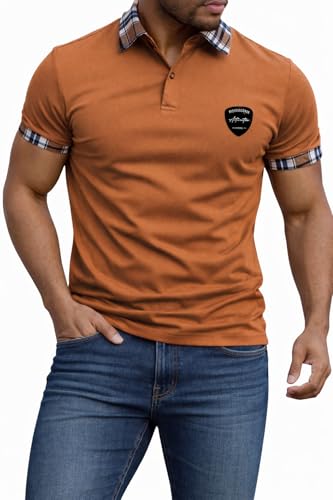 Image of Premium Cotton Polo T-Shirt for Men, Slim Fit, Half Sleeve, Check Collar Design, Casual Stylish