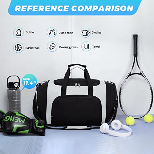 Vorspack Duffle Bag for Travel - 40L/21 Inches Duffel Bag Small Duffle Bag for Men Weekender Bag with Water Bottle Pocket for Travel Sports - White4