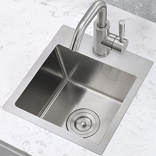 13 Drop In Kitchen Bar Sink, Zdhht 13 X 15 Inch 304 Stainless Steel Topmount Single Bowl Small Kitchen Bar Sink Laundry Sink Outdoor Sink Rv Sink #TOP1