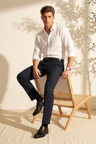 Image of Peter England Men's Slim Fit Mid Rise Solid Formal Trouser