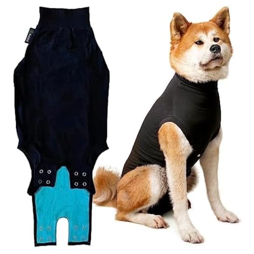 Suitical Recovery Suit Hund, L, Schwarz