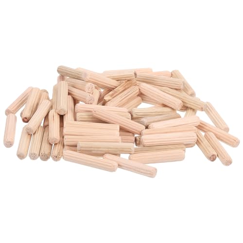 uxcell 500 Pcs Wooden Dowel Pins, 6 x 30mm (0.24 x 1.18 Inch) Wood Dowels Rods, Fluted Dowel Joints for Grooved Woodworking Furniture Craft