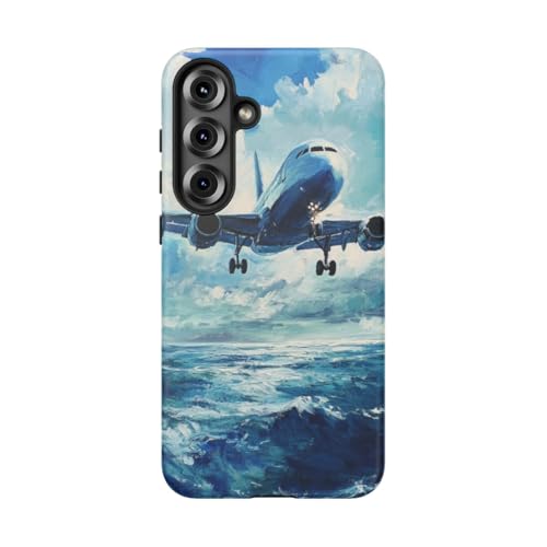 Coque Samsung S25 Plus rigide peinture huile avion océan