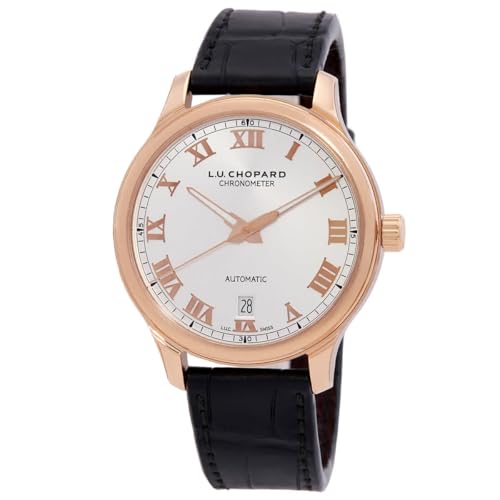 Chopard L.U.C 1937 Classic Silver Sunburst Dial 18kt Rose Gold Men's Watch 161937-5001