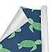OTVEE Green Sea Turtle Design Birthday Wrapping Paper Roll, Mini Roll Gift Wrap Perfect for Weddings, Brides, Holidays, Baby Showers - 58 x 22.8 inches