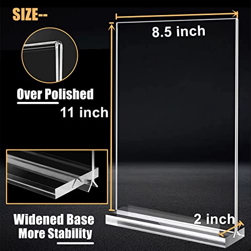 Gocoffun Acrylic Sign Holder 8.5X11 Inch, 3 Pack Clear Acrylic T Shape Table Top Display Stand , Double Sided Picture Frames For Menu Display, Office Store Restaurant Exhibition Trade Museums Wedding Menu Paper Desk Display #TOP2