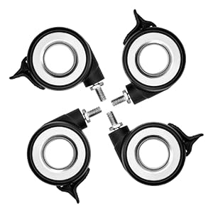 FLEXISPOT キャスター(4個セット)W3 差し込む式 ストッパー付き ネジ式 直径65mm 耐荷重3200kg スタンディングデスク用 電動昇降式デスク用 オフィスチェア用 取替えキャスター