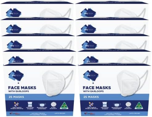 Australian Made P2 4-Layer Face Mask with Earloops - 250 Pack : Amazon ...