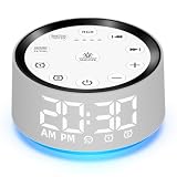 Sound Machine White Brown Noise Machine with 30 Sleeping Sounds for Baby Kids Adults Night Light Bedroom Alarm Clock 2 Alarms Backup Battery 32-Level Vol 15 Wake up Sounds for Mild Heavy Sleeper