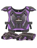 Kids Dirt Bike Gear Motocross Chest Protector Motorcycle Protective Gear Armor Vest Knee Guards Elbow Pads Dirt Bike Riding Gear for Baby Biker ATV (Purple)