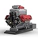 Aetheria V8 Engine Building Bricks That Works, V8 Engine with Supercharger Camshafts, MOC Engine Designed by Bricktec Designs, DIY STEM Blocks Collectors & Enthusiasts Gift for Adult-1054 Pieces