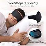 Sleep Mask for Men Women - 100% Blackout Eye Masks for Sleep - 3D Soft Sleeping Mask for Side Sleepers - Zero Pressure Lash Extensions Eye Cover Shade for Airplane Travel Essentials, Black - Image 4