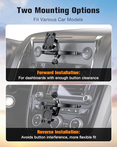 CD Slot Mount for CarPlay Screen 360° Rotation Tool-Free Installation Sturdy and Secure Compatible with in-Car Monitors CD Slot CarPlay Mount