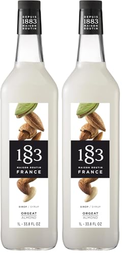Image of 1883 Routin Almond Syrup - Glass Bottle - 1 Liter (Pack of 2)