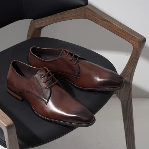 Image of Jousen Men's Dress Shoes Leather Wingtip Formal Business Oxford Shoes Brogue Retro Derby Dress Shoes for Men