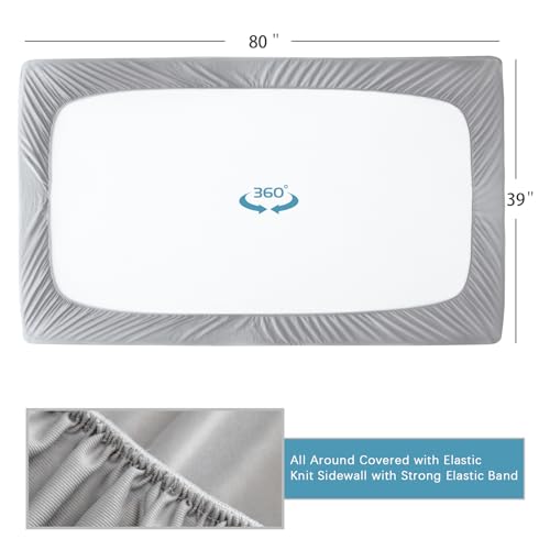 Biloban Twin XL Fitted Sheet 2 Pack, Twin Extra Long Fitted Sheets Only with Deep Pocket up to 14", Bottom Sheet, Shrinkage & Stain Resistant Bed Sheets, Grey by Biloban - Image 4