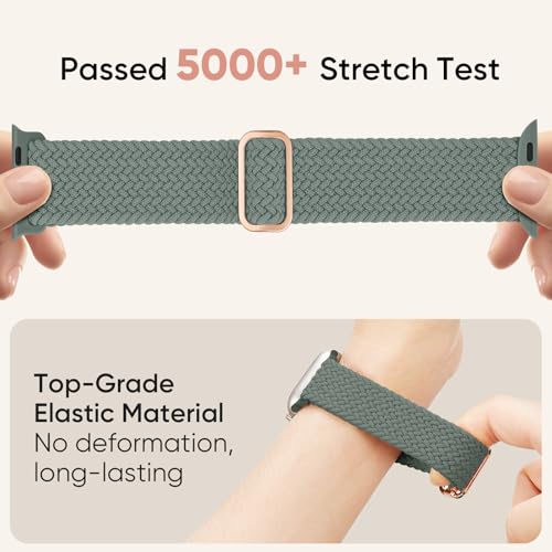 Image of Braided Stretchy Band Compatible with Apple Watch 40mm 41mm 42mm 38mm 44mm 45mm 46mm 49mm Women Men, Breathable Adjustable Nylon Sport Solo Loop Strap for iWatch Series 11 10 9 8 7 6 5 4 3 SE /Ultra 2