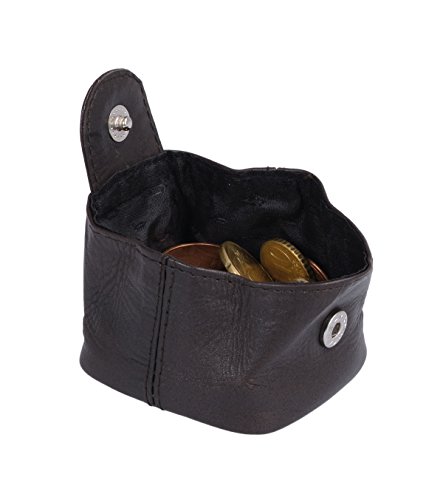 LOUANA Portamonete, Vera Pelle, marrone 5x5cm