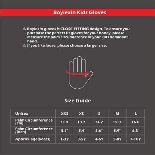 Boyiexin BY-KIDS-0003 Half-Finger Climbing Gloves For Age 3-10 Boys And Girls Monkey Bars Biking, Good Grip Control Gloves thumb #3