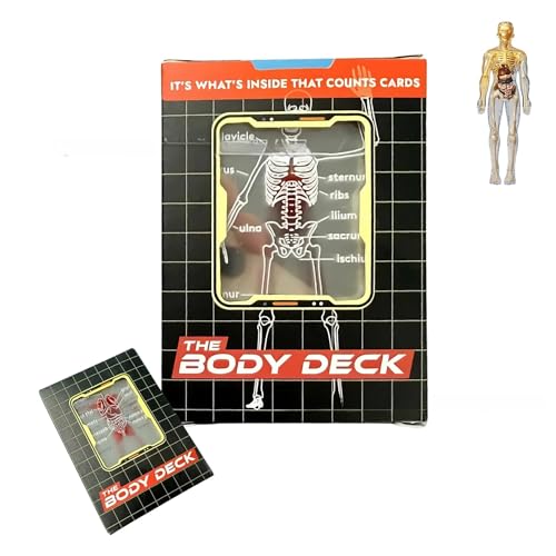 The Body Deck 3D Human Body Images Skeleton Waterproof Transparent Playing Cards clear Human Anatomy Playing Cards 2025 New Poker Cards Unique Gift for Doctors Collectors & Anatomy Enthusiasts(54pcs)