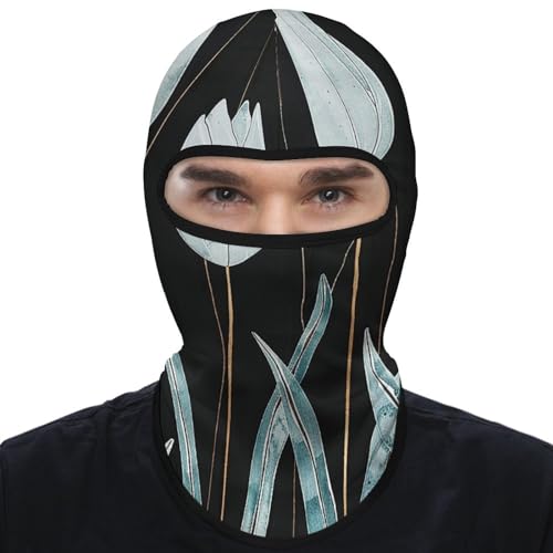 Balaclava para hombre y mujer color celeste con diseño de tulipanes, máscara facial completa para deportes al aire libre como ciclismo y pesca miniatura 7