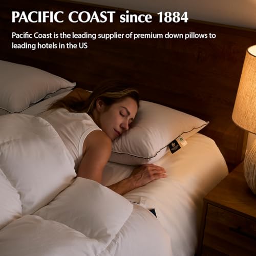 Pacific Coast White Goose Down Fiber Bed Pillows, Hotel Collection Pillows for Back, Stomach and Side Sleepers, Medium Support, Downproof, King Size, Set of 2 by Pacific Coast - Image 4