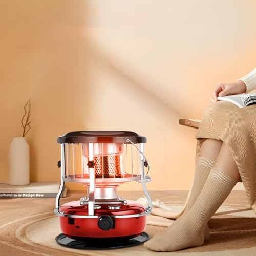 Kerosene Heater for Indoor Use - Non-Electric 9000 BTU Kerosene Stove with Radiant Heat, Portable Emergency Heater for Camping, Hunting, Power Outage, Dual Purpose Cooking & Heating Red — view 7