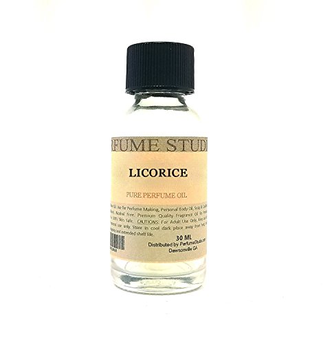 Pure Perfume Oil for Perfume Making, Personal Body Oil, Soap, Candle Making & Incense; Splash-On Clear Glass Bottle. Premium Quality Undiluted & Alcohol Free (1oz, Licorice)