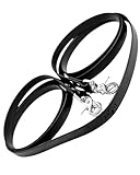 ZAVVIT – BioThane Zügel geschlossen mit Scherenkarabiner, 16 mm breit, 3 m lang, schwarz | weiche, Flache und Pflegeleichte Reitzügel ohne Stege für Training & Ausritt