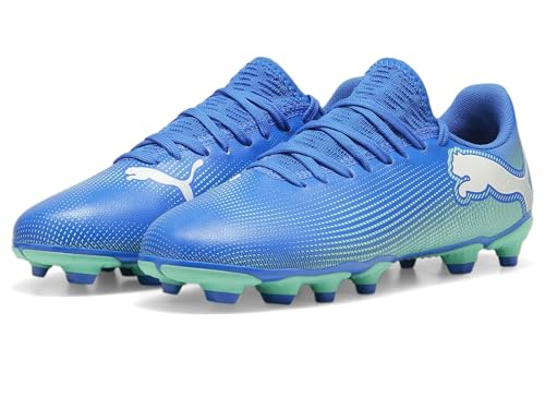 PUMA Future Play Firm Artificial Ground Sneaker, Hyperlink Blue-Mint White, 3.5 US Unisex Big Kid