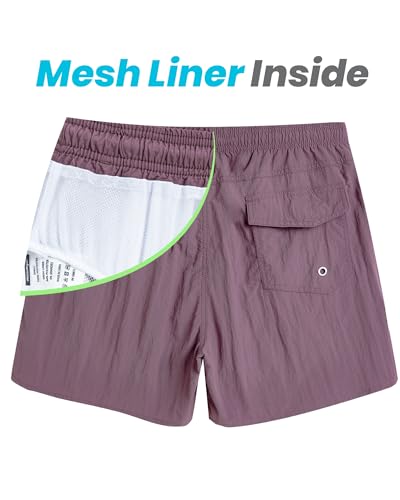 Image of maamgic Mens Swim Trunks 5 inch with Mesh Lining Quick Dry Bathing Suits for Men Swim Shorts Swimwear
