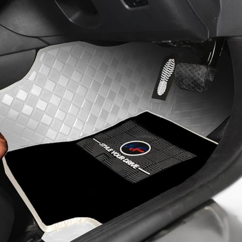 Image of Autofurnish Luxury 9D Car Mat Full Set for Mahindra XUV500 2015-20 || Luxury Leather Dual-Stitch Full Set 9D Car Floor Mat || 100% Waterproof || Color : Ice Grey