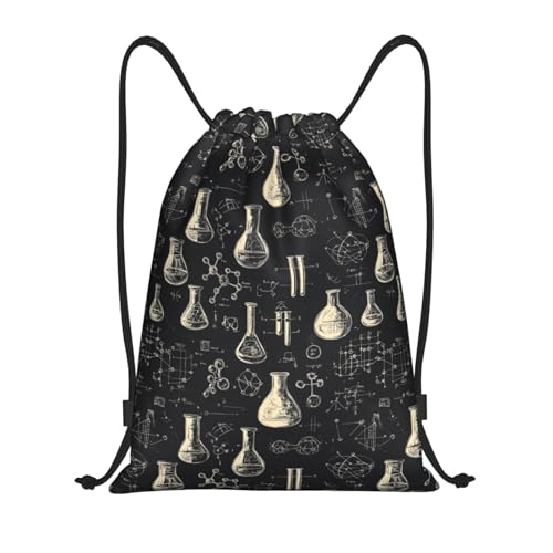Generic - Sac de gym Motif gribouillis pour le laboratoire scientifique - Modèle d'impression Sac de sport pliable Sac à cordon réglable avec cordon de serrage pour l'école, le sport, les voyages
