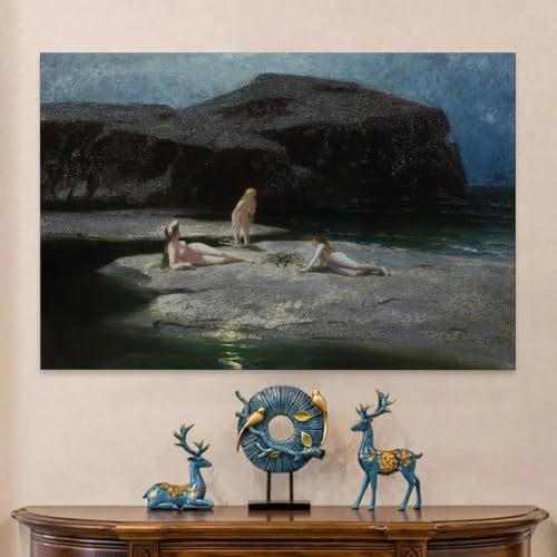Póster de Hermann Hendrich Mondnacht Am Meer para un dormitorio de diseño moderno 6