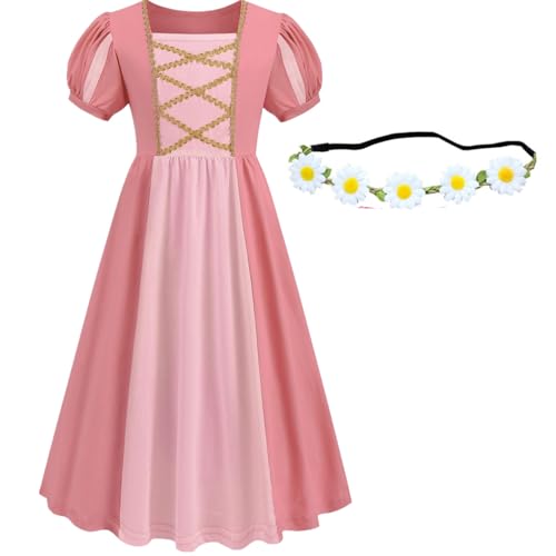 Lovely Mermaid Renaissance Medieval Dress Princess Dress Girls Irish Costume Cosplay Retro Gown Birthday Halloween Xmas Party (10T,Aurora)