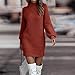Women Solid Color Fashion Knit Sweater Dress Long Sleeve Slim Fit Mini Dress 2025 Fall Winter Crewneck Dresses
