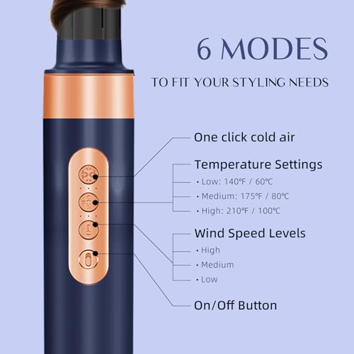 Image of DORISILK 8 in 1 Hair Styler & Hair Dryer Brush Blow Dryer, 110,000 RPM High-Speed Hot Brush Styler with Auto Wrap Curlers, Multi Ionic for Smoothing Straightening Curling Volumizing Fast Drying, Blue