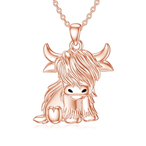 MEIDERBO Highland Cow Necklace for Women...