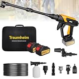 Compatibilidad con baterías Makita de 18V : Este limpiador de alta presión a batería es compatible con baterías Makita de 18V, por ejemplo la BL1820, BL1820b, BL1830, BL1830b, BL1840, BL1840b, BL1850, BL1850b, BL1860, BL1860b y así sucesivamente. Usa simplemente tus baterías para herramientas eléctricas existentes, conéctalas de forma rápida y segura y comienza directamente tus tareas de limpieza – sin complicaciones, ahorrando tiempo y con la habitual potencia de alto rendimiento para obtener resultados eficientes !