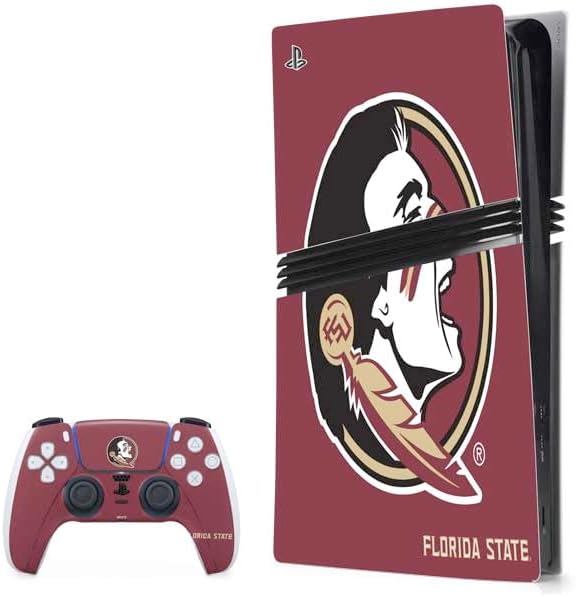 Skinit Decal Gaming Skin Compatible with PS5 Pro Bundle - Officially Licensed Florida State University Red Jersey Design