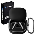TALENANA for anker soundcore liberty 5ケース シリコーン 保護カバー 耐衝撃 防水 防塵 キズ防止 装着充電可能 全面保護ケース イヤホン カラビナ付き anker soundcore liberty 5 対応(ブラック)