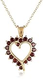 18k Yellow Gold Plated Sterling Silver Open-Heart Pendant Necklace, 18