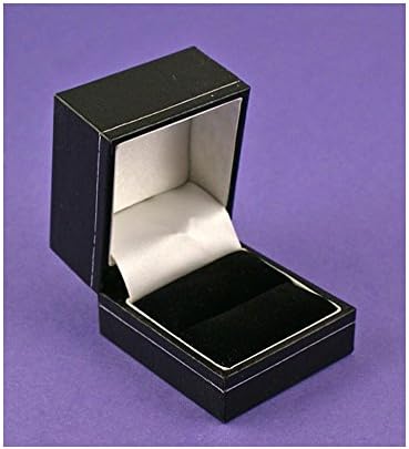 SilverFox Black Leatherette Ring Box