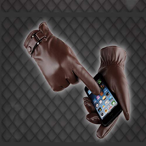 Luvas de inverno com fivela e abertura de tela sensível ao toque da LIOOBO, luvas de poliuretano par