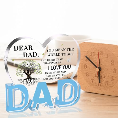 Dad Gifts, Gifts for Dad - Acrylic Heart Plaque 3.9 × 3.7 × 0.4inch, Dad Birthday Gifts from Daughter, Son, Fathers Day, Birthday, Christmas Gifts for Dad, New Dad, Stepfather, Best Dad Gifts - Image 4