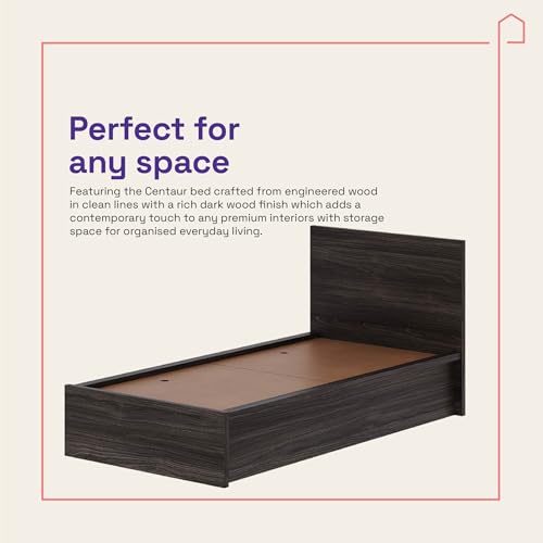 Image of Wakefit Bed | 3 Yr Warranty | Single Bed Size, Comes with Storage Box, Noise-Free, Density: 680-750 kg /m, Termite & Borer Resistant, Fits Mattresses Up to 8 inches (Centaur 78 x 36 - Wyoming Maple)